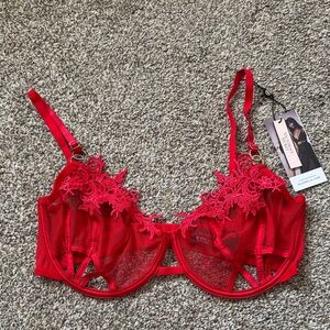 Bluebella Red Lace Underwire Bra, 36DD, NWT